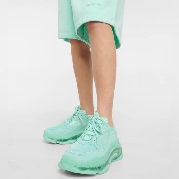 NWT Balenciaga Triple S Clear Sole Chunky Sneakers in Mint, Size 41 New in Box
